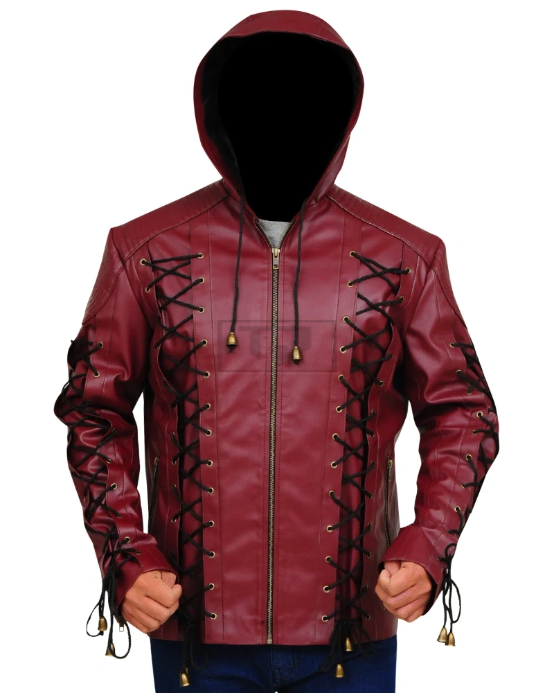 Stylish Maroon Leather Jacket - image 6