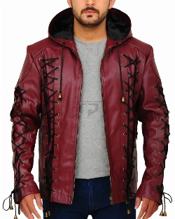 Stylish Maroon Leather Jacket - image 1