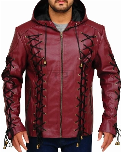 Stylish Maroon Leather Jacket - image 5