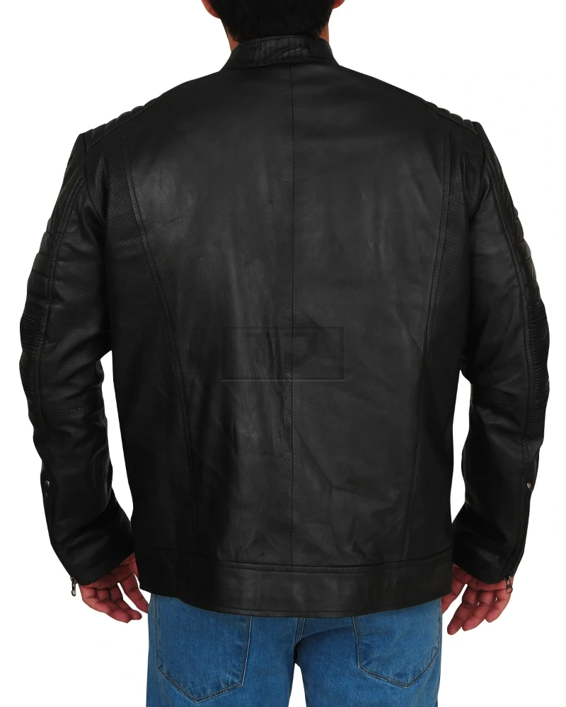 Cafe Racer Black Leather Jacket - image 2