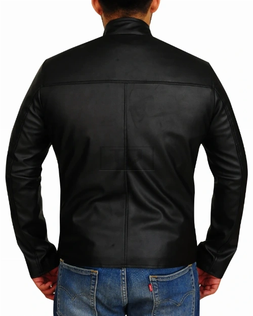Slim Fit Biker Leather Jacket - image 2