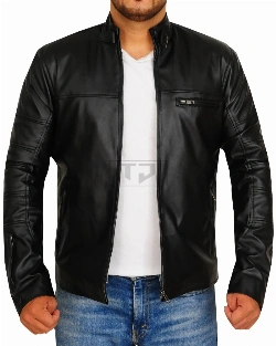 Slim Fit Biker Leather Jacket - image 1