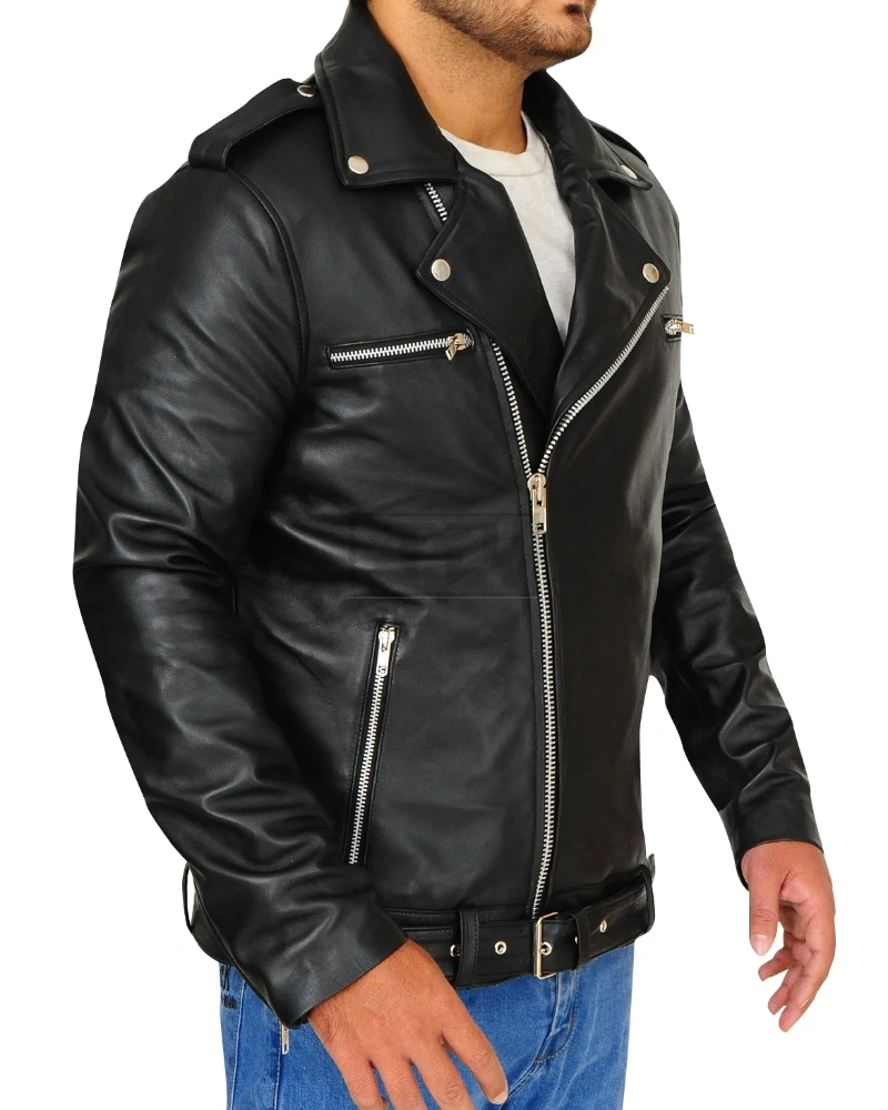 Black Brando Jacket With Epaulets - image 3
