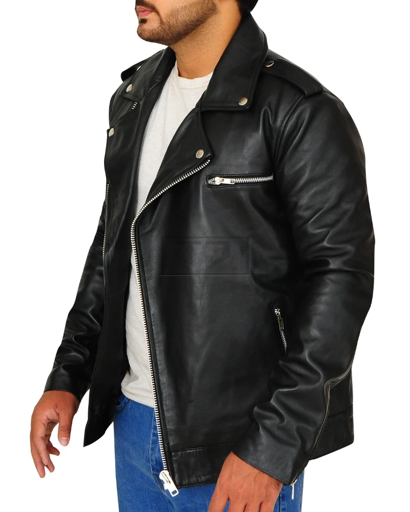 Black Brando Jacket With Epaulets - image 4
