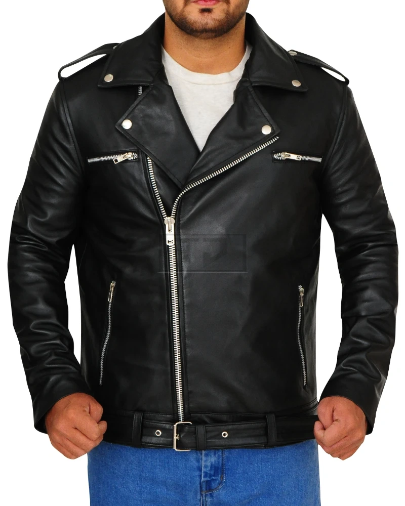 Black Brando Jacket With Epaulets - image 5