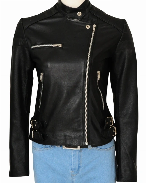 Black & Pink Brando Leather Jacket - image 6