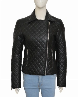 Jet Black Puffer Leather Jacket - image 5