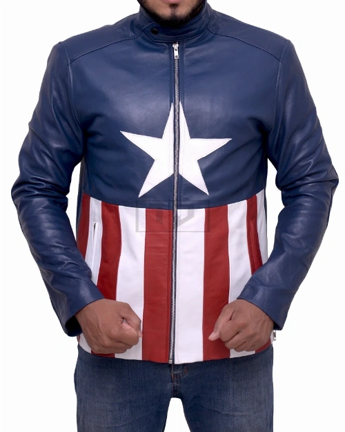 Trendy American Flag Leather Jacket - Image 5