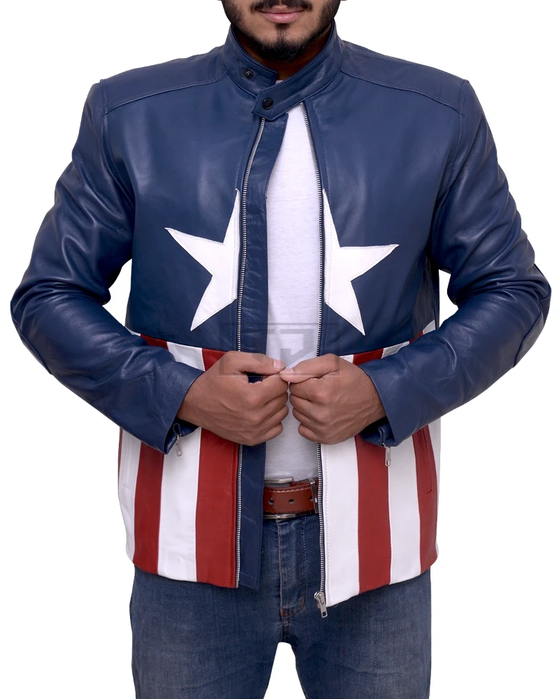Trendy American Flag Leather Jacket - image 1