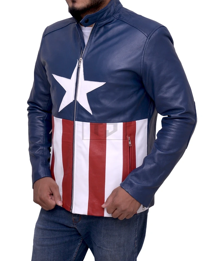 Trendy American Flag Leather Jacket - image 4