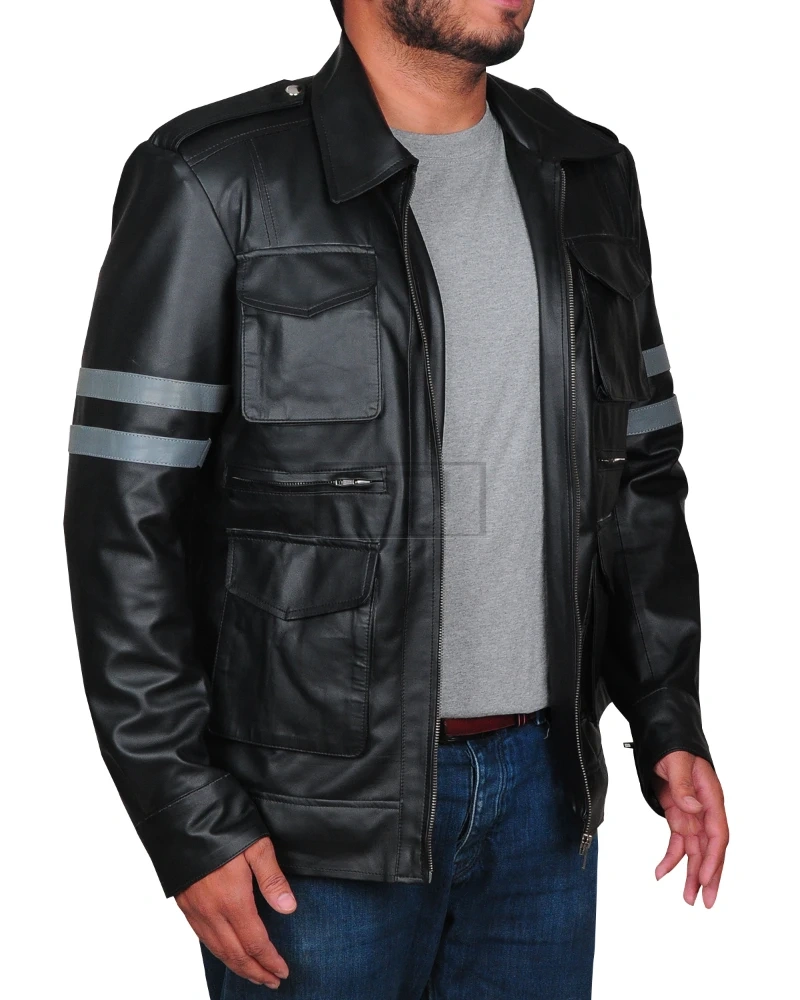 Cool Flap Pocket Leather Jacket - image 3