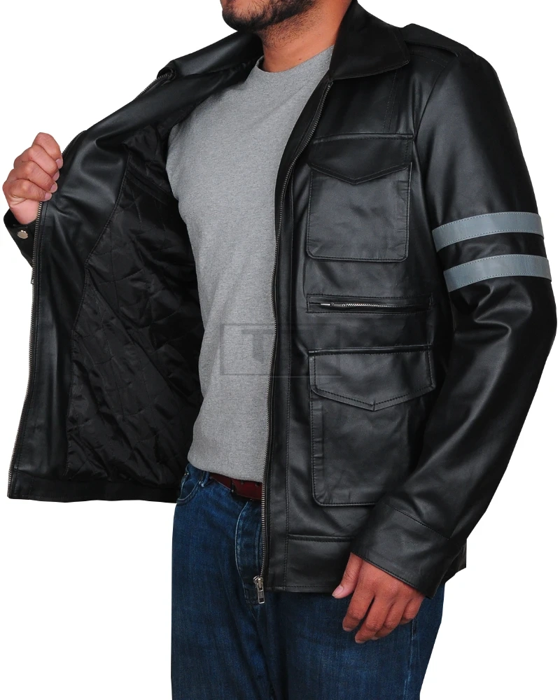 Cool Flap Pocket Leather Jacket - image 4