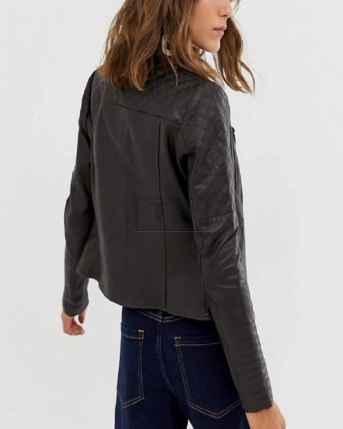 Women Raven Black Leather Jacket - image 2