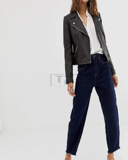 Women Raven Black Leather Jacket - image 1