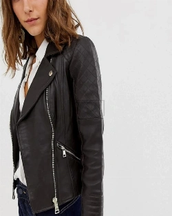 Women Raven Black Leather Jacket - image 4