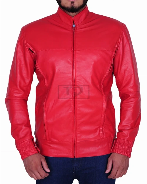 Rose Red Men Leather Jacket - Image 6