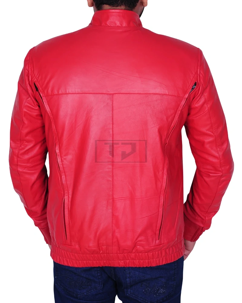 Rose Red Men Leather Jacket - image 2