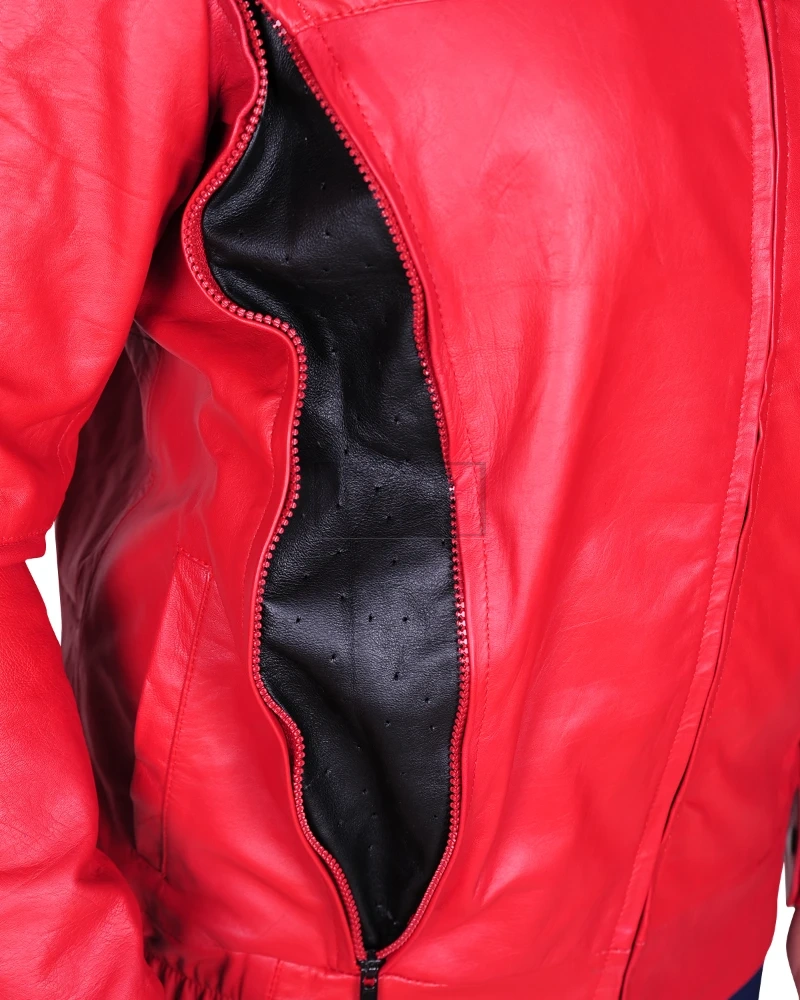 Rose Red Men Leather Jacket - image 5