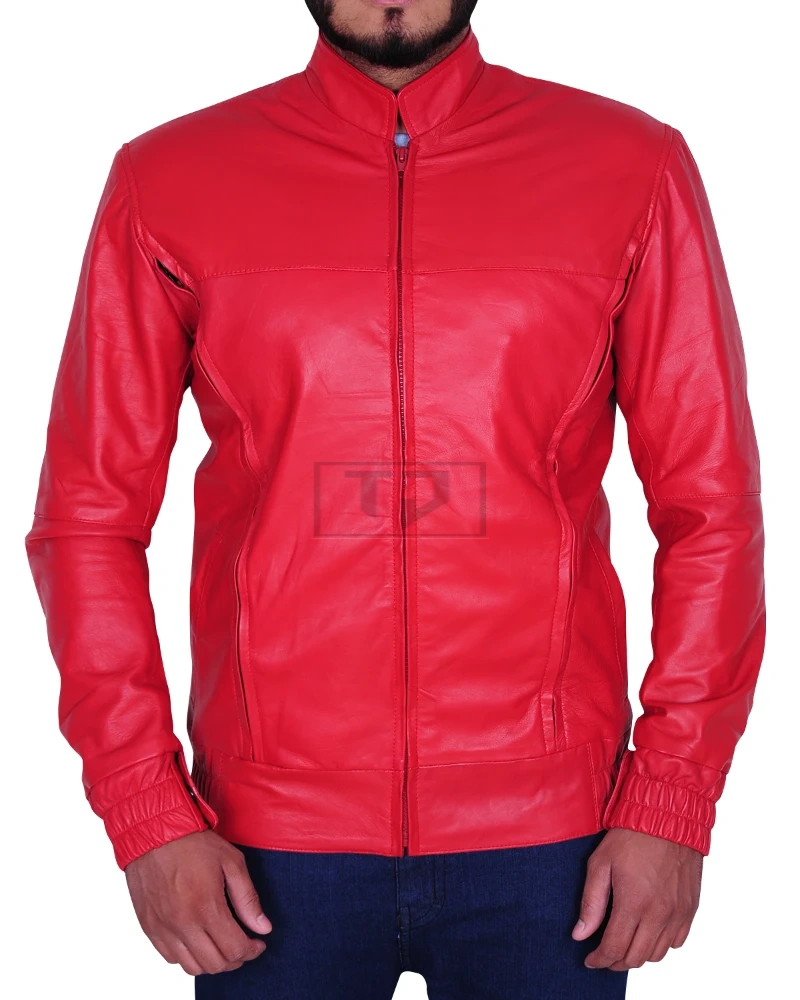 Rose Red Men Leather Jacket - image 6