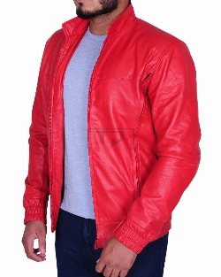 Rose Red Men Leather Jacket - image 4