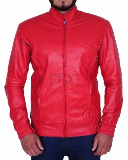 Rose Red Men Leather Jacket - image 6