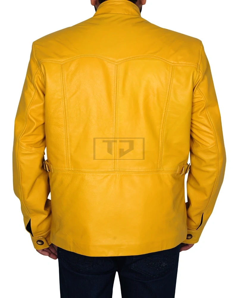 Fire Yellow Stylish Leather Jacket - image 2