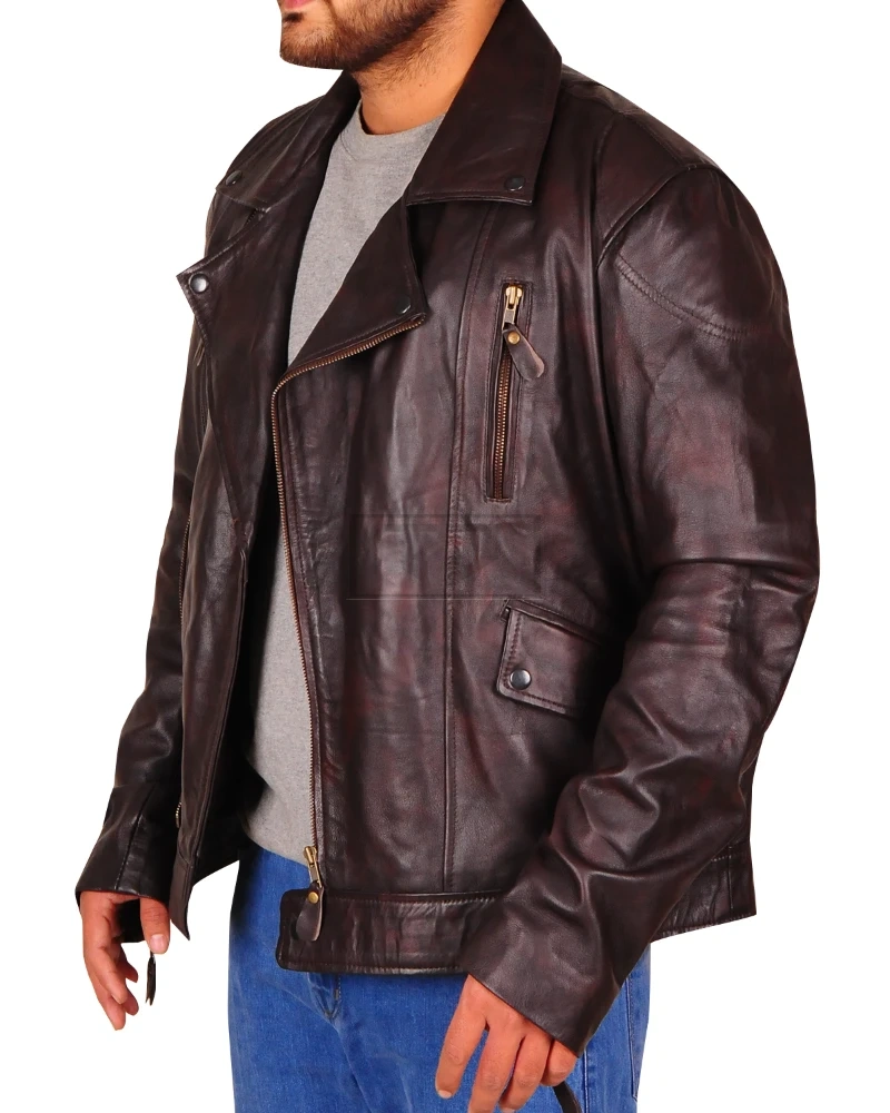 Dark Brown Brando Biker Jacket - image 4