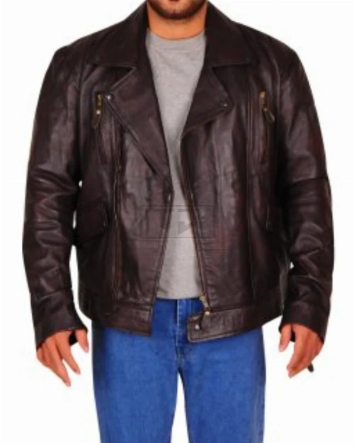 Dark Brown Brando Biker Jacket - image 1