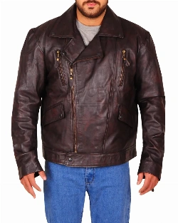 Dark Brown Brando Biker Jacket - image 5