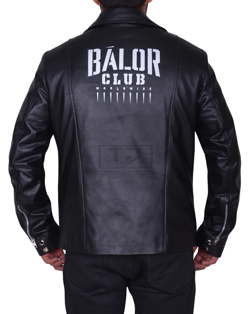 Black Lapel Collar Leather Jacket - image 2