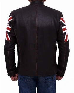 England Flag Biker Leather Jacket - image 2