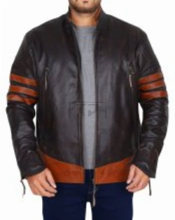 Rub Buff Leather Jacket With Stripes - image 1