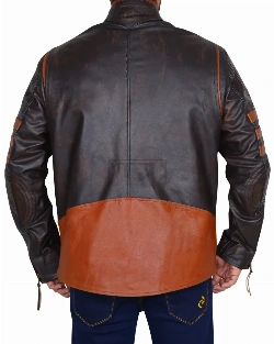 Rub Buff Leather Jacket With Stripes - image 2