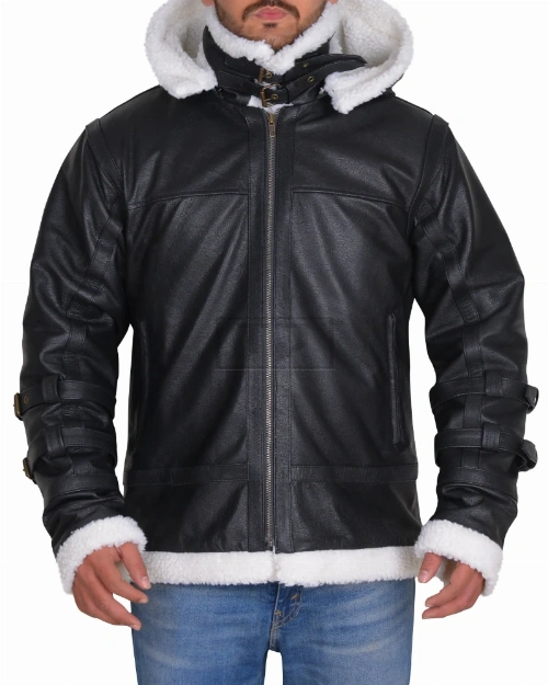 Shearling Black Leather Jacket - image 5