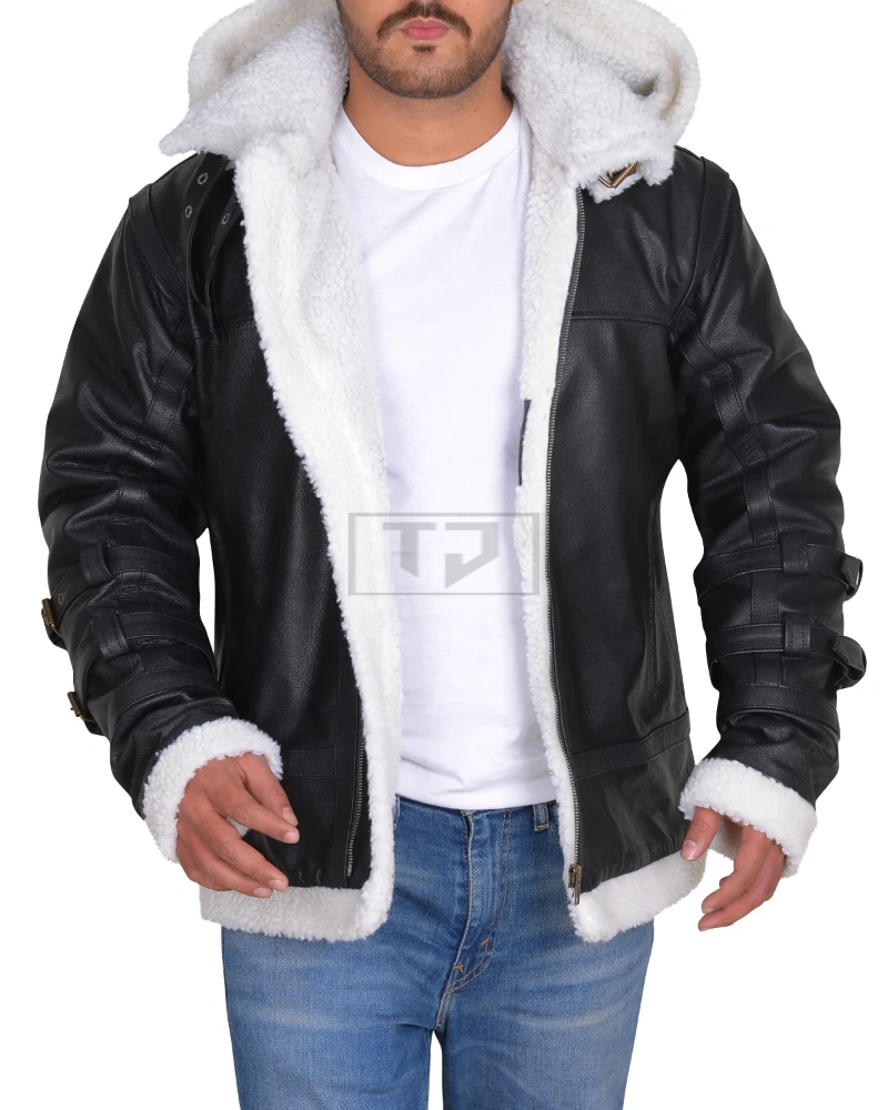 Shearling Black Leather Jacket - image 1