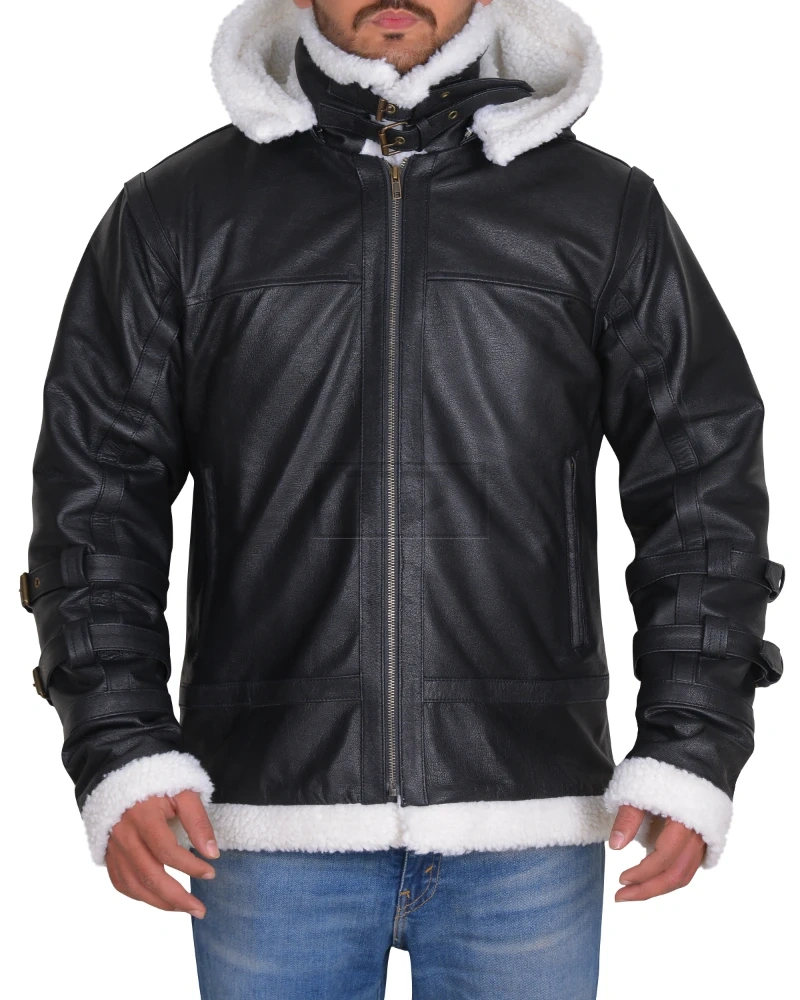 Shearling Black Leather Jacket - image 5