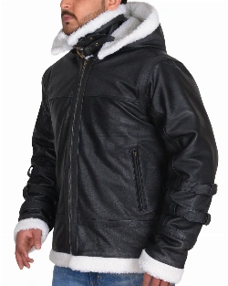 Shearling Black Leather Jacket - image 4
