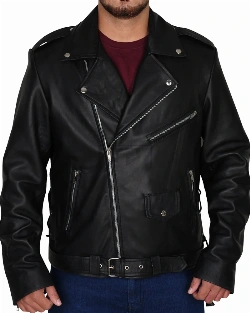 Black Lapel Style Leather Jacket - image 1