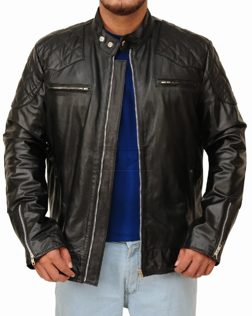 Pitch Black Leather Jacket - image 1