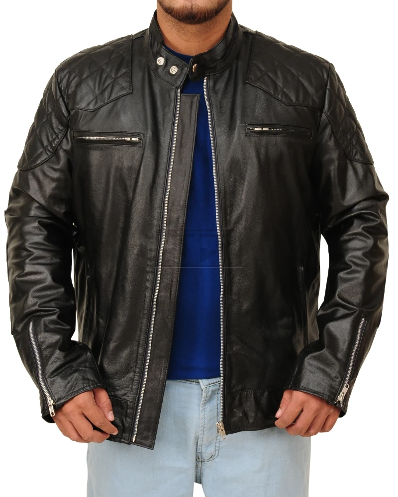 Pitch Black Leather Jacket - image 1