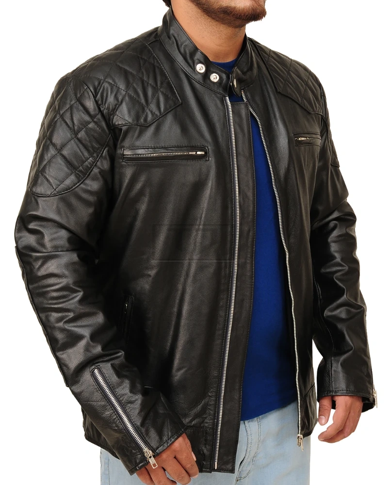 Pitch Black Leather Jacket - image 3