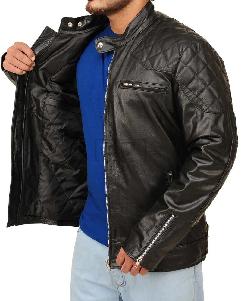 Pitch Black Leather Jacket - image 4
