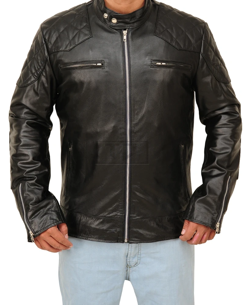 Pitch Black Leather Jacket - image 5
