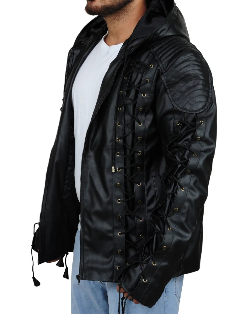 Fancy Black Hoodie Jacket - image 5