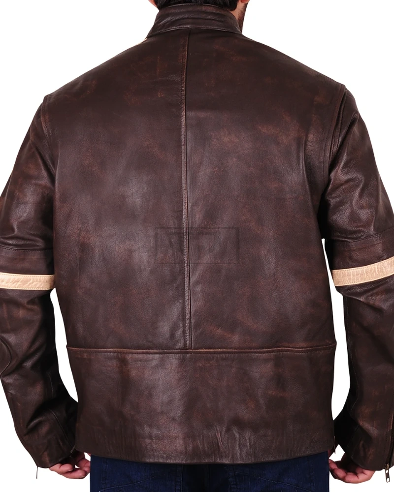 Stylish Brown Distressed Leather Jacket - image 2