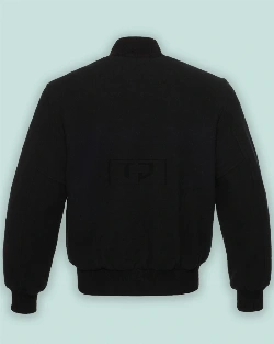 Solid Black Varsity Jacket - image 2