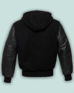 Black Hoodie Varsity Jacket - image 2