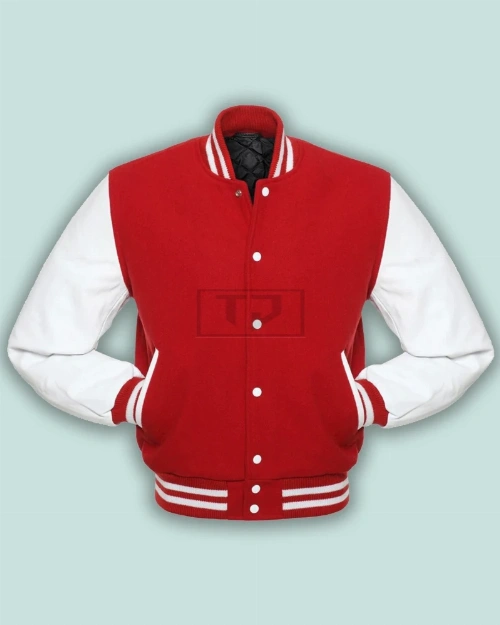 Red White Varsity Jacket - image 3