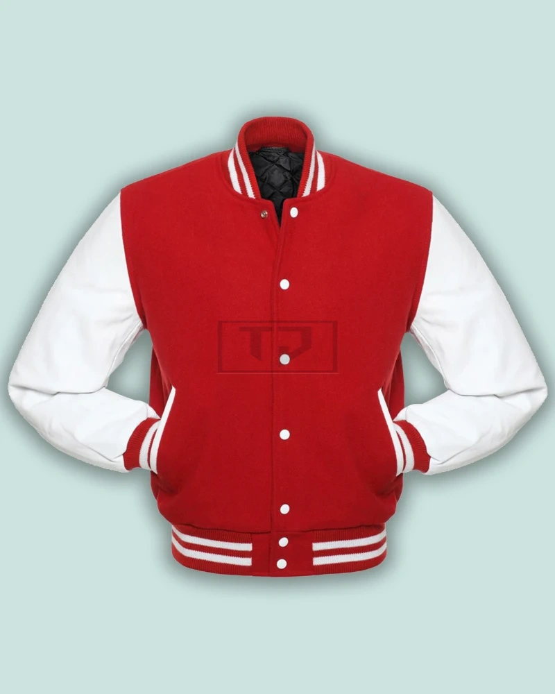 Red White Varsity Jacket - image 3