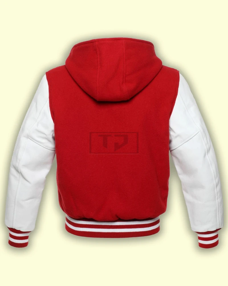 Red Hoodie Varsity Jacket - image 2